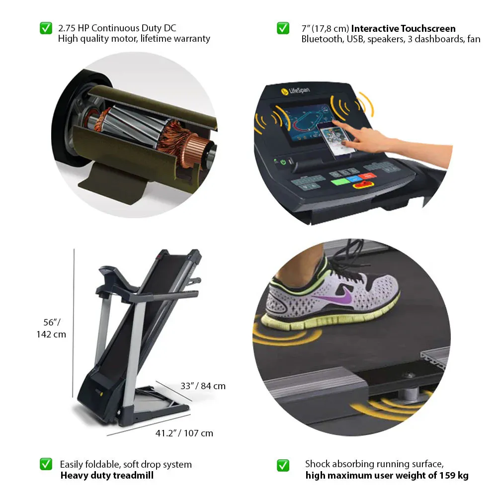 LifeSpan Fitness Treadmill TR3000iT