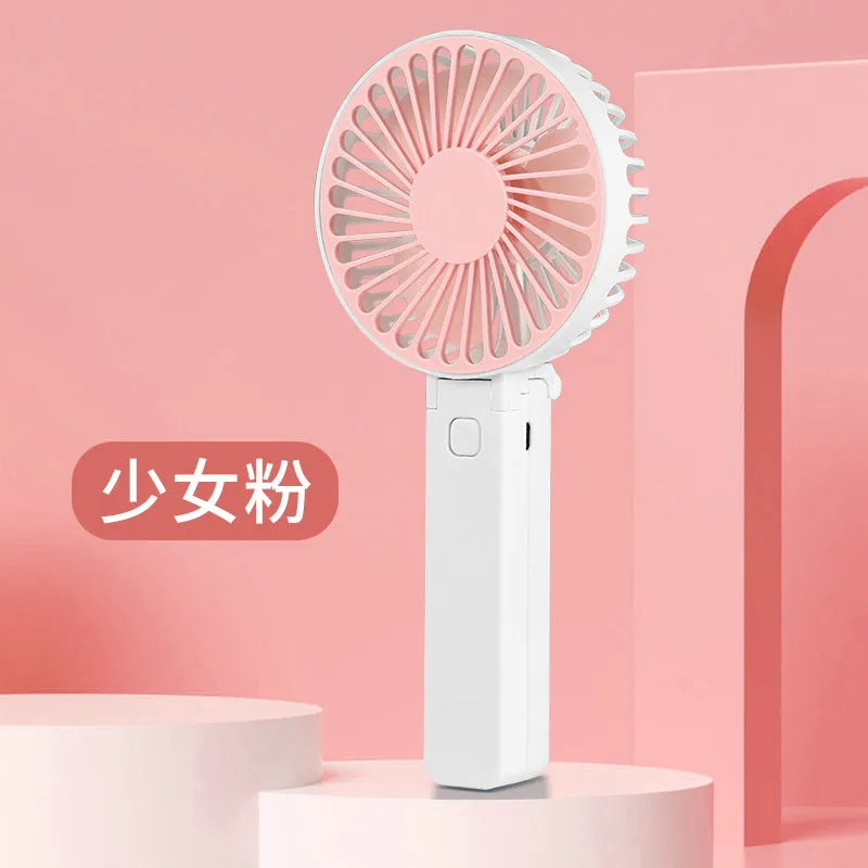 Mini fan hanging neck handheld USB folding student dormitory outdoor sports