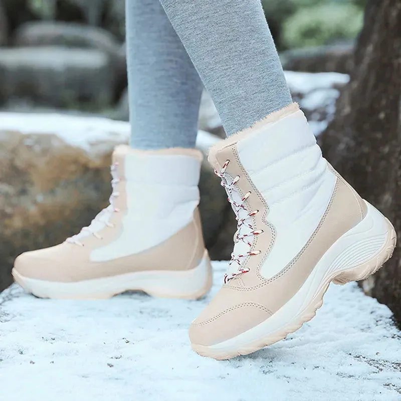 Winter Warm Lace-up Plush Down Fur Snow Boots
